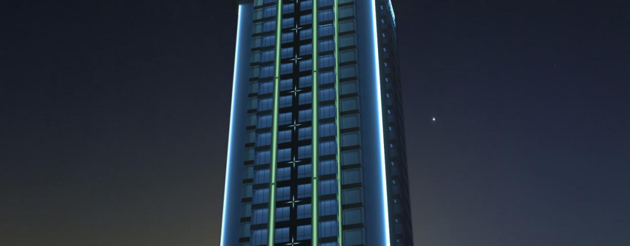 Архитектурная подсветка жилого комплекса, Москва